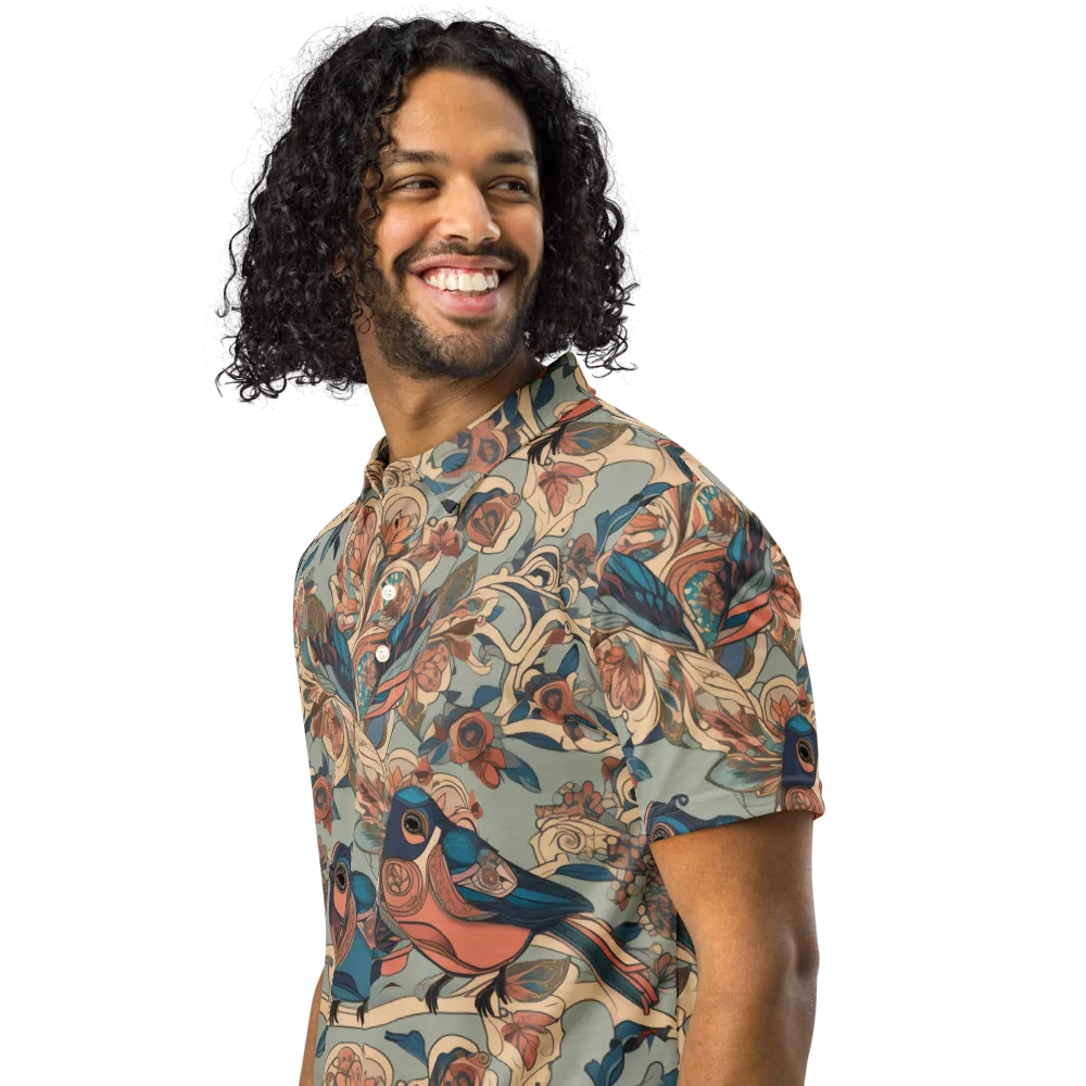 Avian Reverie on Men's Slim Fit Polo Shirt — Left Front