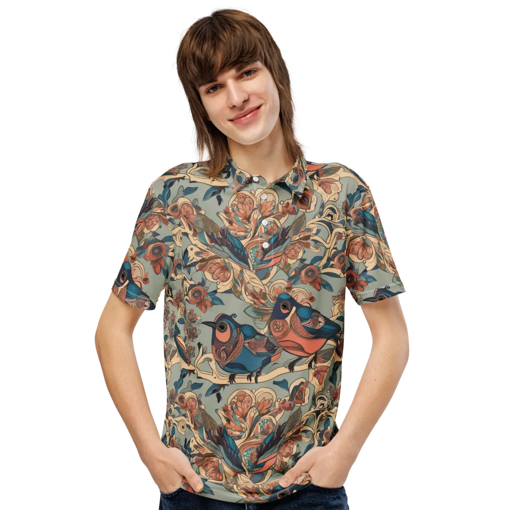 Avian Reverie on Men's Slim Fit Polo Shirt — Front