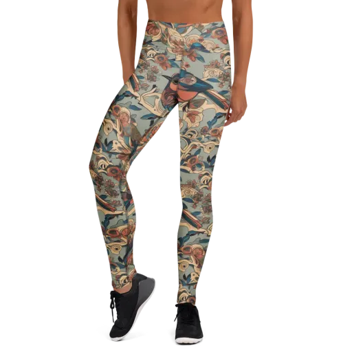 Avian Reverie on a Yoga Leggings