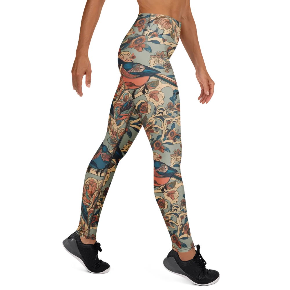 Avian Reverie on Yoga Leggings — Right