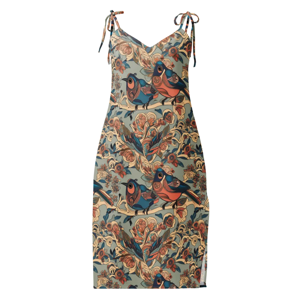 Avian Reverie on Slip Dress — Front