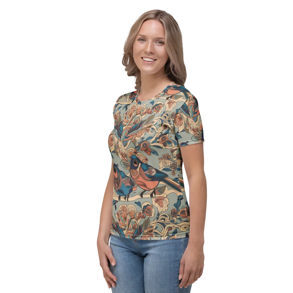 Avian Reverie on Women's Crew Neck T-Shirt — Left