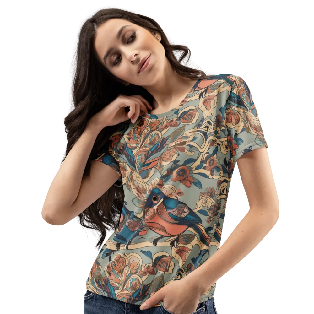 Avian Reverie on Women's Crew Neck T-Shirt — Left Front