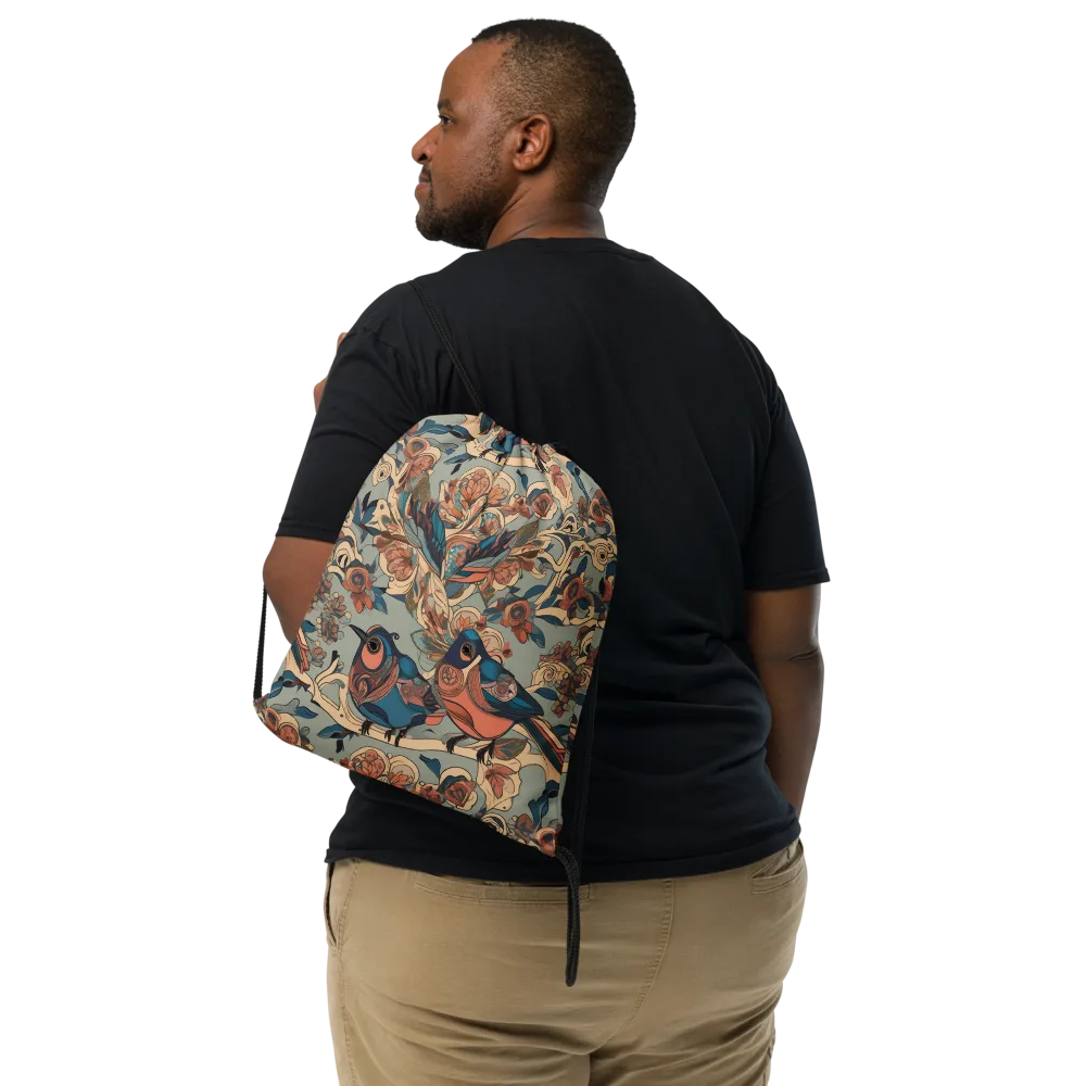 Avian Reverie on Drawstring Bag — Front