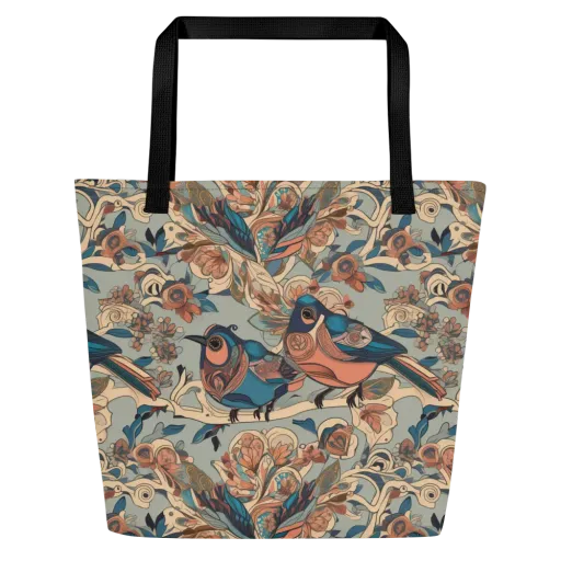 Avian Reverie on a Large Tote Bag W/ Pocket