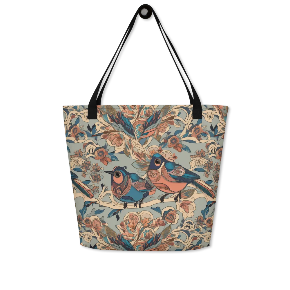 Avian Reverie on Large Tote Bag W/ Pocket — Front