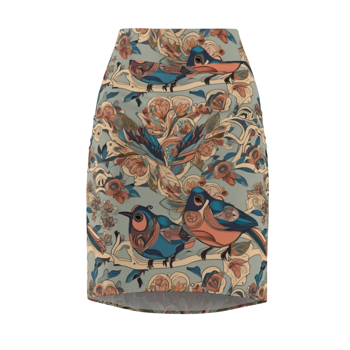 Avian Reverie on Pencil Skirt — Front