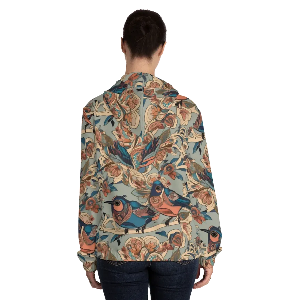 Avian Reverie on Women's Full-Zip Hoodie — Back On Person