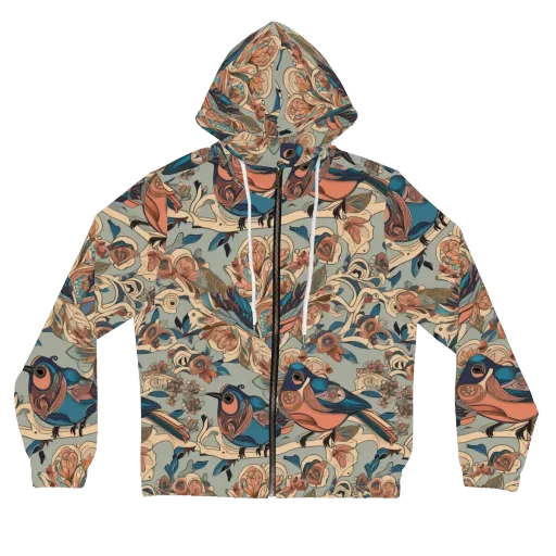 Avian Reverie on a Women's Full-Zip Hoodie