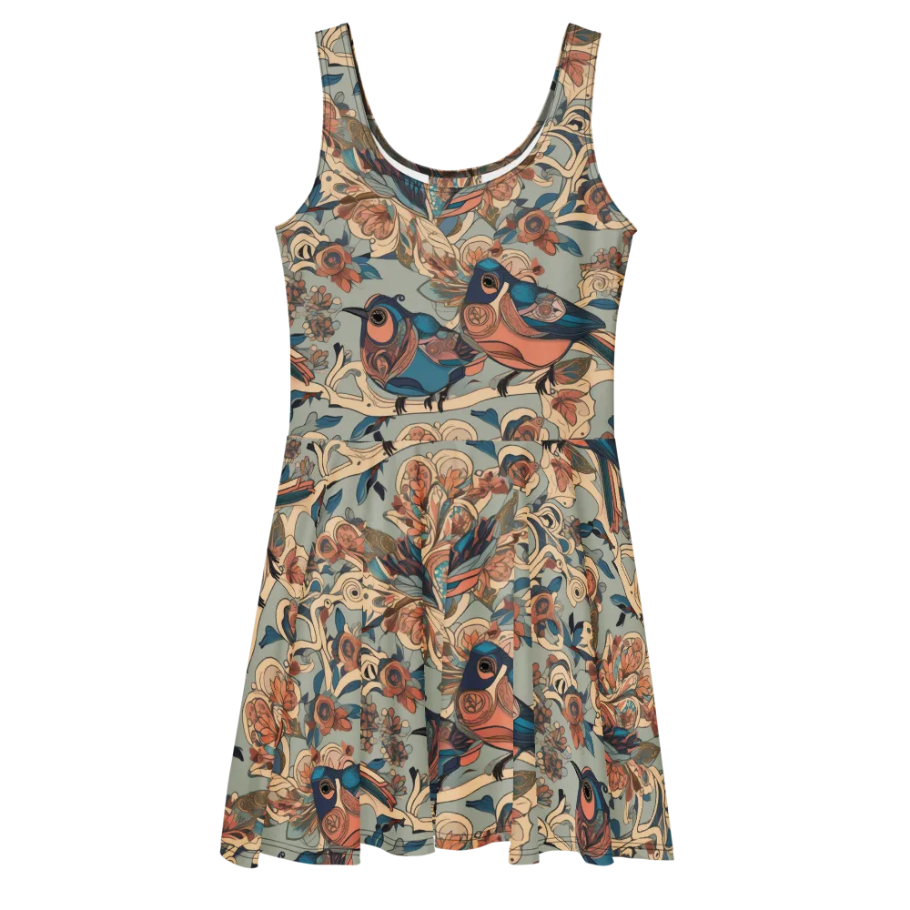Avian Reverie on Skater Dress — Front
