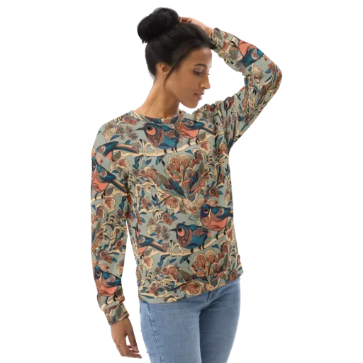 Avian Reverie on a Sweatshirt