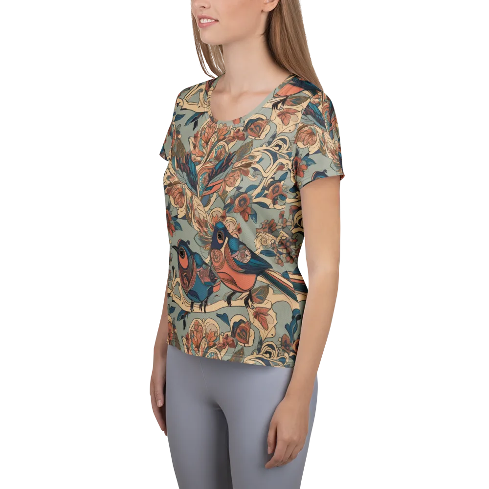 Avian Reverie on Women's Athletic T-Shirt — Left