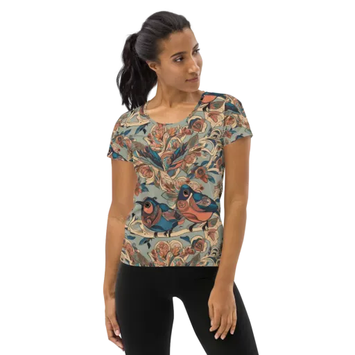 Avian Reverie on a Women's Athletic T-Shirt