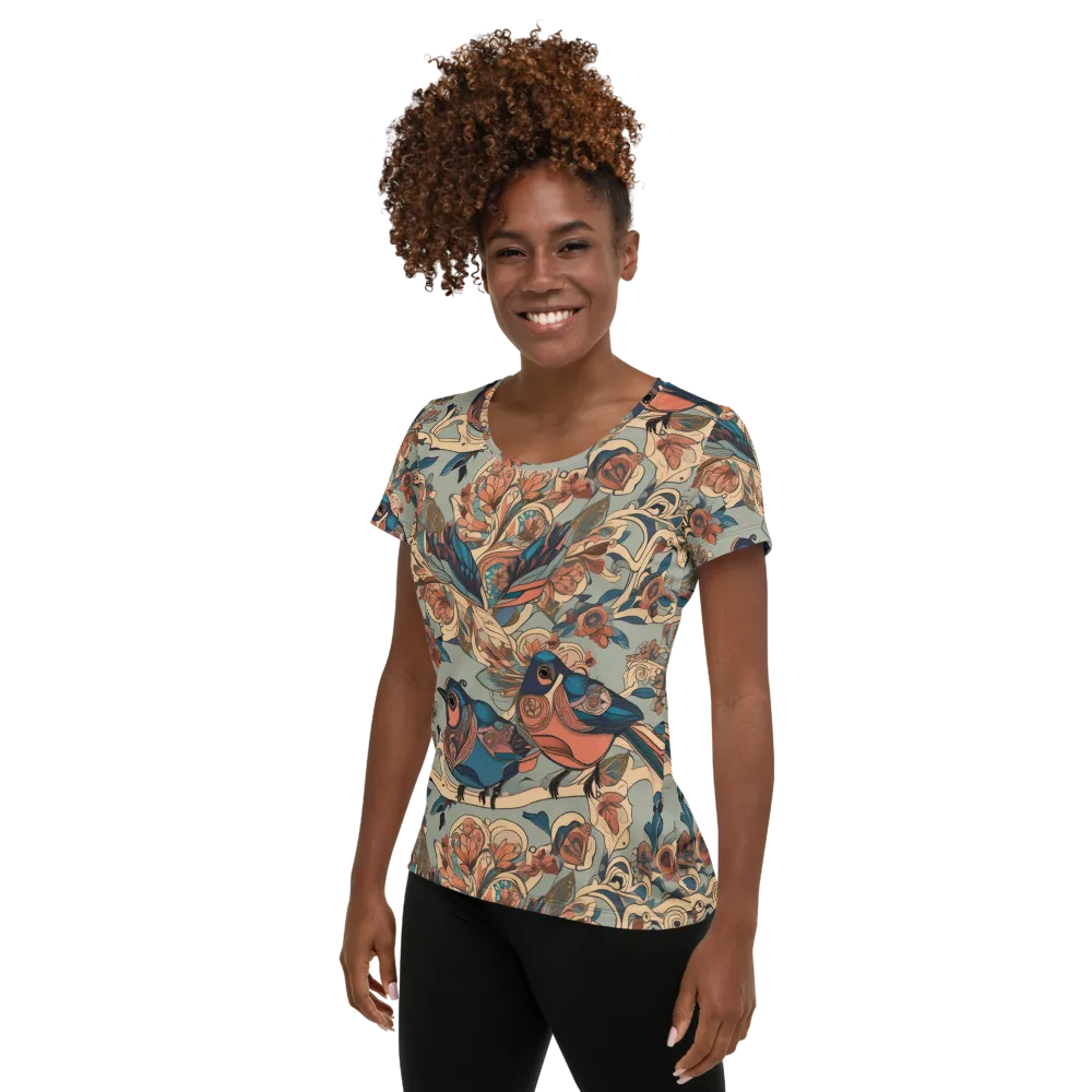 Avian Reverie on Women's Athletic T-Shirt — Left