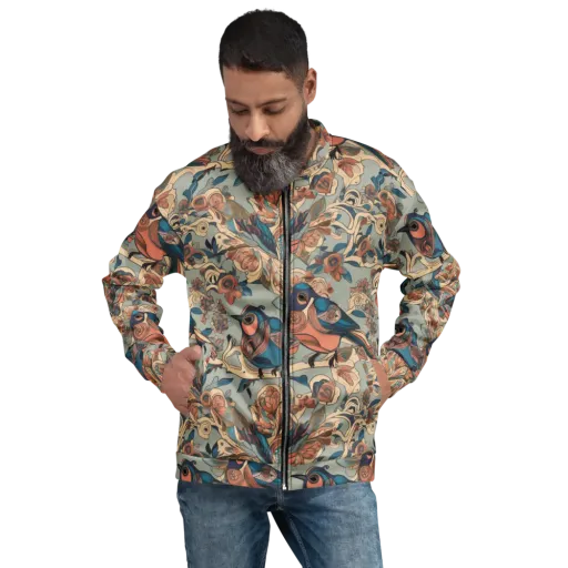Avian Reverie on a Bomber Jacket