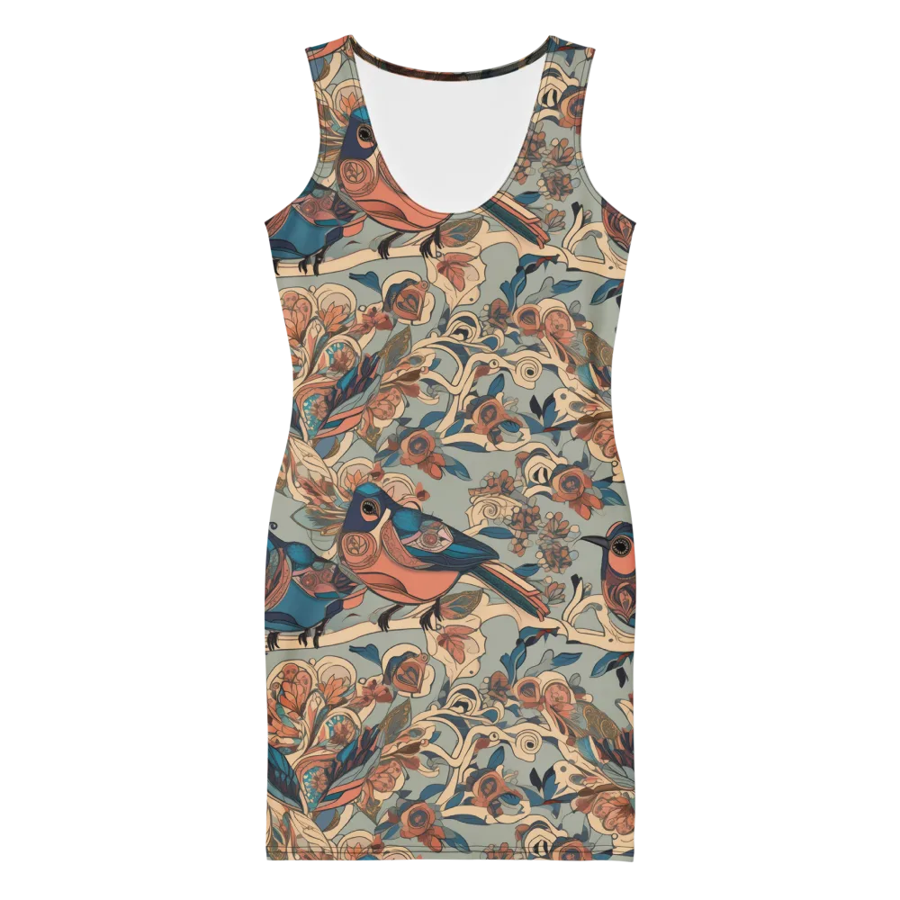 Avian Reverie on Bodycon Dress — Front