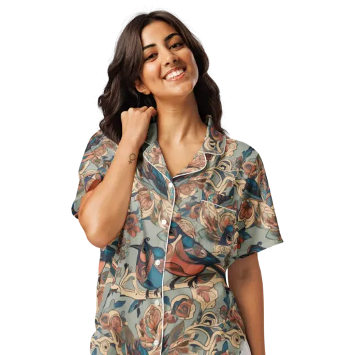 Avian Reverie on a Women's Short Sleeve Pajama Top