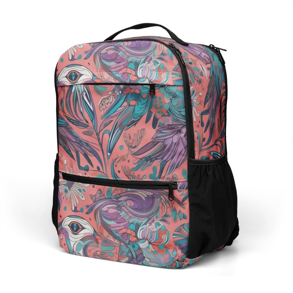 Coral Aviary on Utility Backpack — Left Front