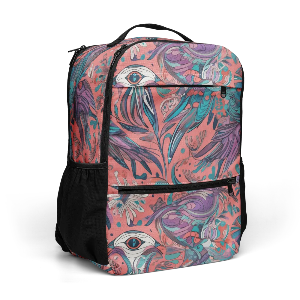 Coral Aviary on Utility Backpack — Right Front