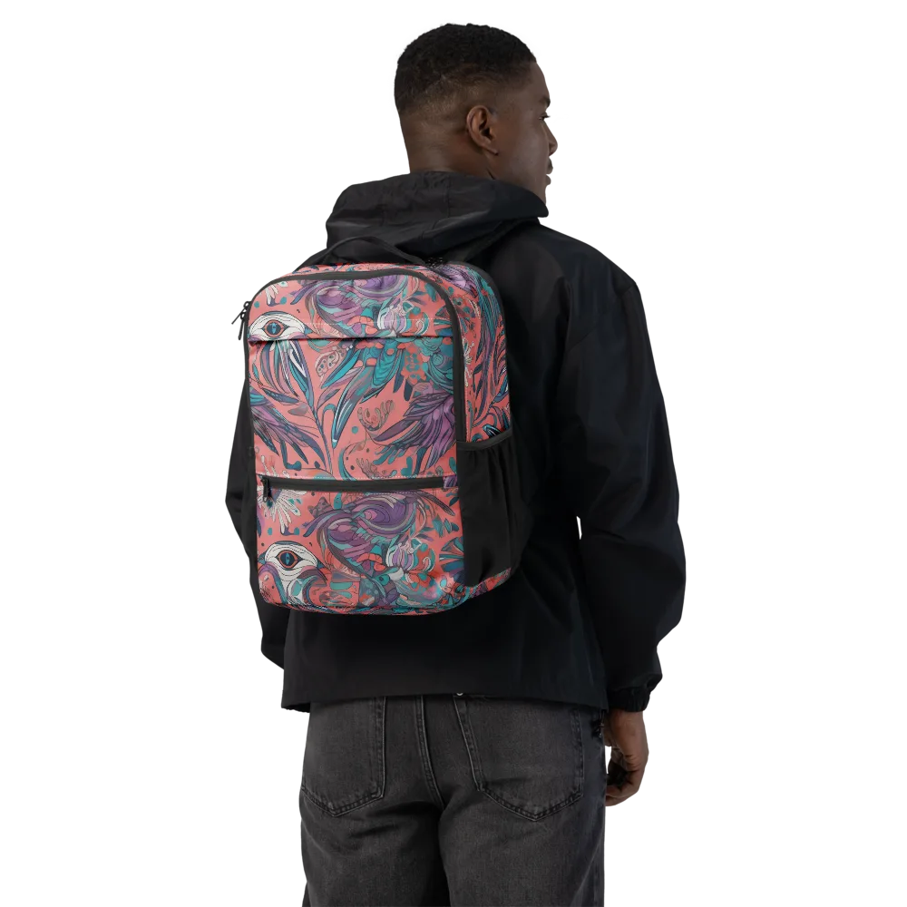 Coral Aviary on Utility Backpack — Back