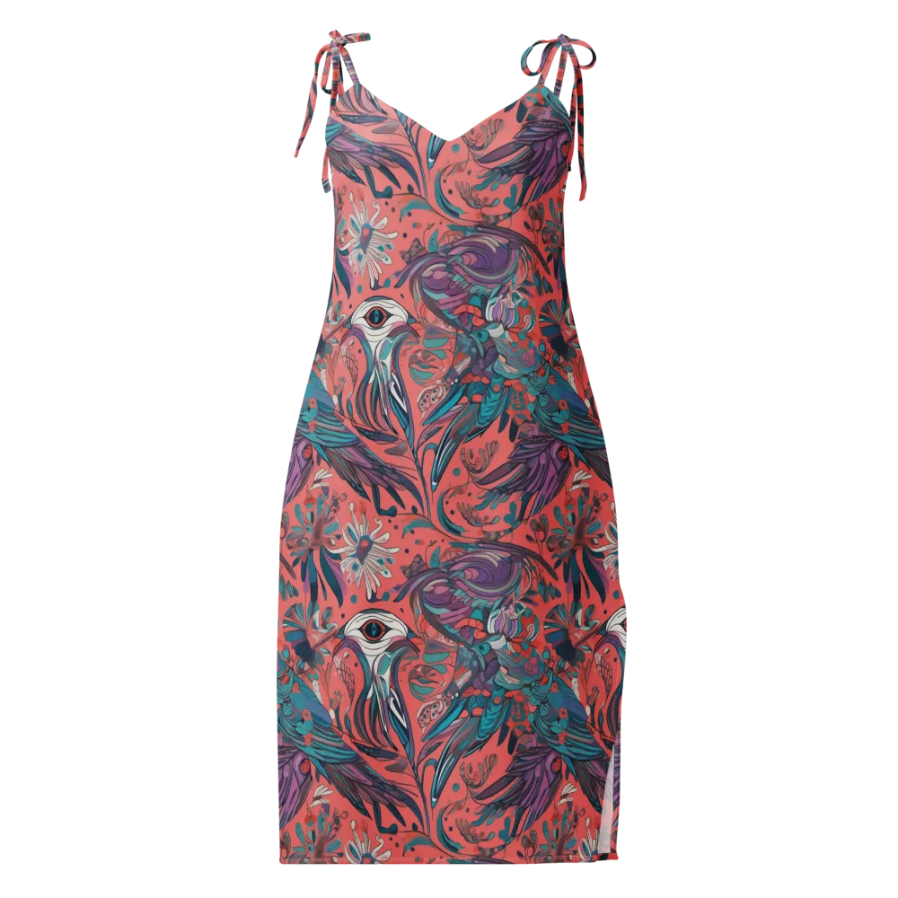 Coral Aviary on Slip Dress — Front