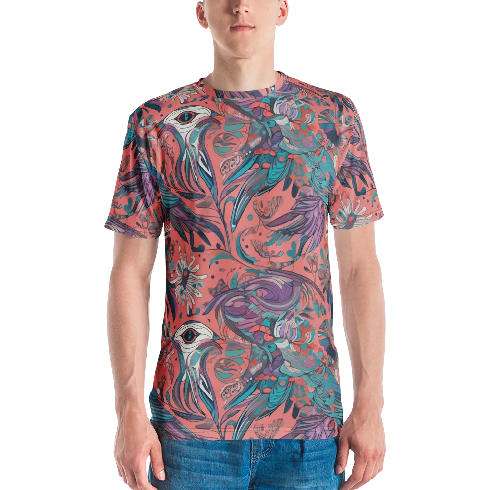 Coral Aviary on Men's Crew Neck T-Shirt — Front
