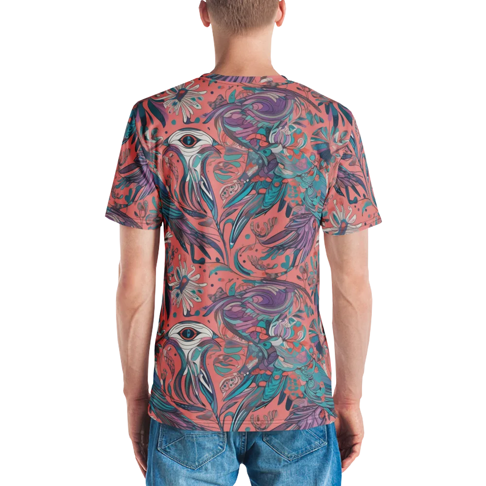 Coral Aviary on Men's Crew Neck T-Shirt — Back