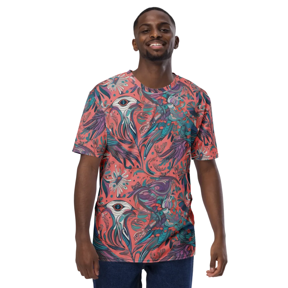 Coral Aviary on Men's Crew Neck T-Shirt — Front