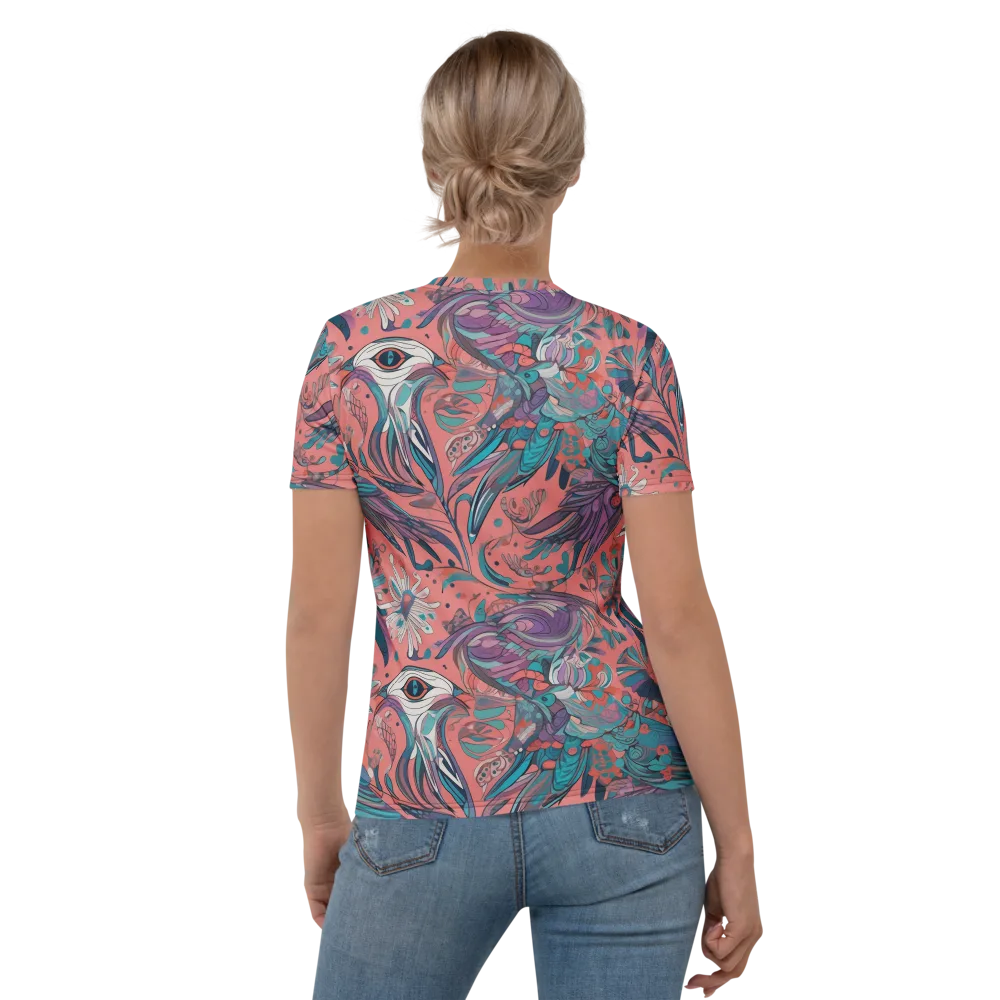 Coral Aviary on Women's Crew Neck T-Shirt — Back