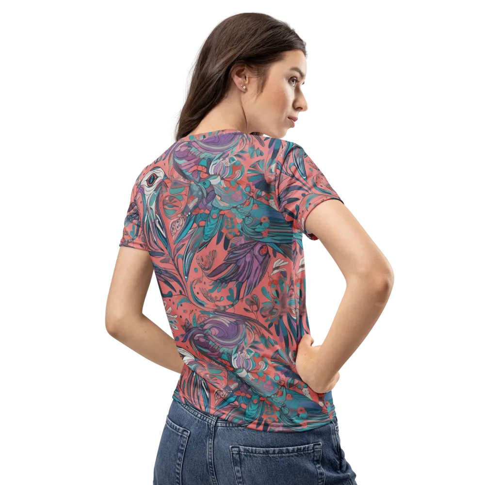 Coral Aviary on Women's Crew Neck T-Shirt — Back