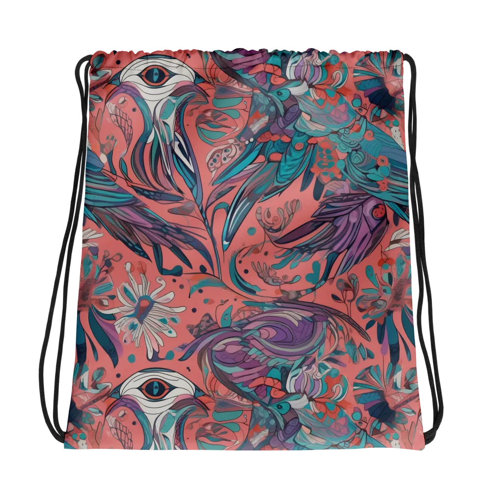 Coral Aviary on Drawstring Bag — Photo
