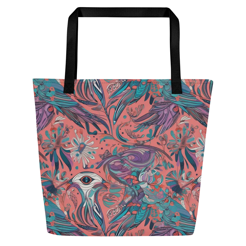 Coral Aviary on Large Tote Bag W/ Pocket — Front