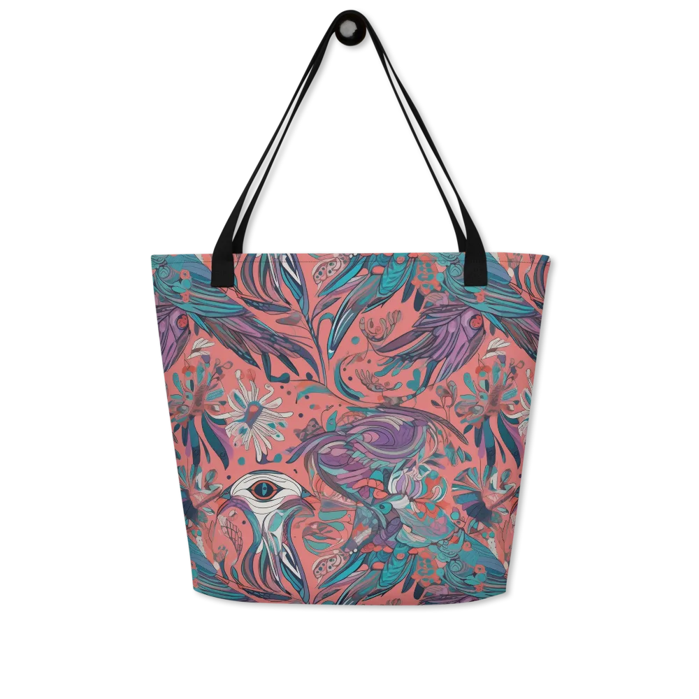 Coral Aviary on Large Tote Bag W/ Pocket — Front