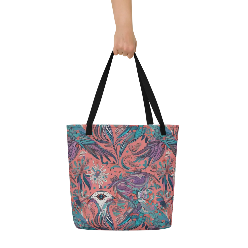 Coral Aviary on Large Tote Bag W/ Pocket — Front