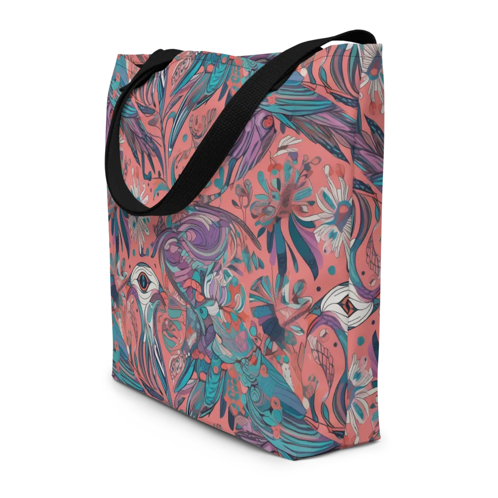 Coral Aviary on Large Tote Bag W/ Pocket — Front