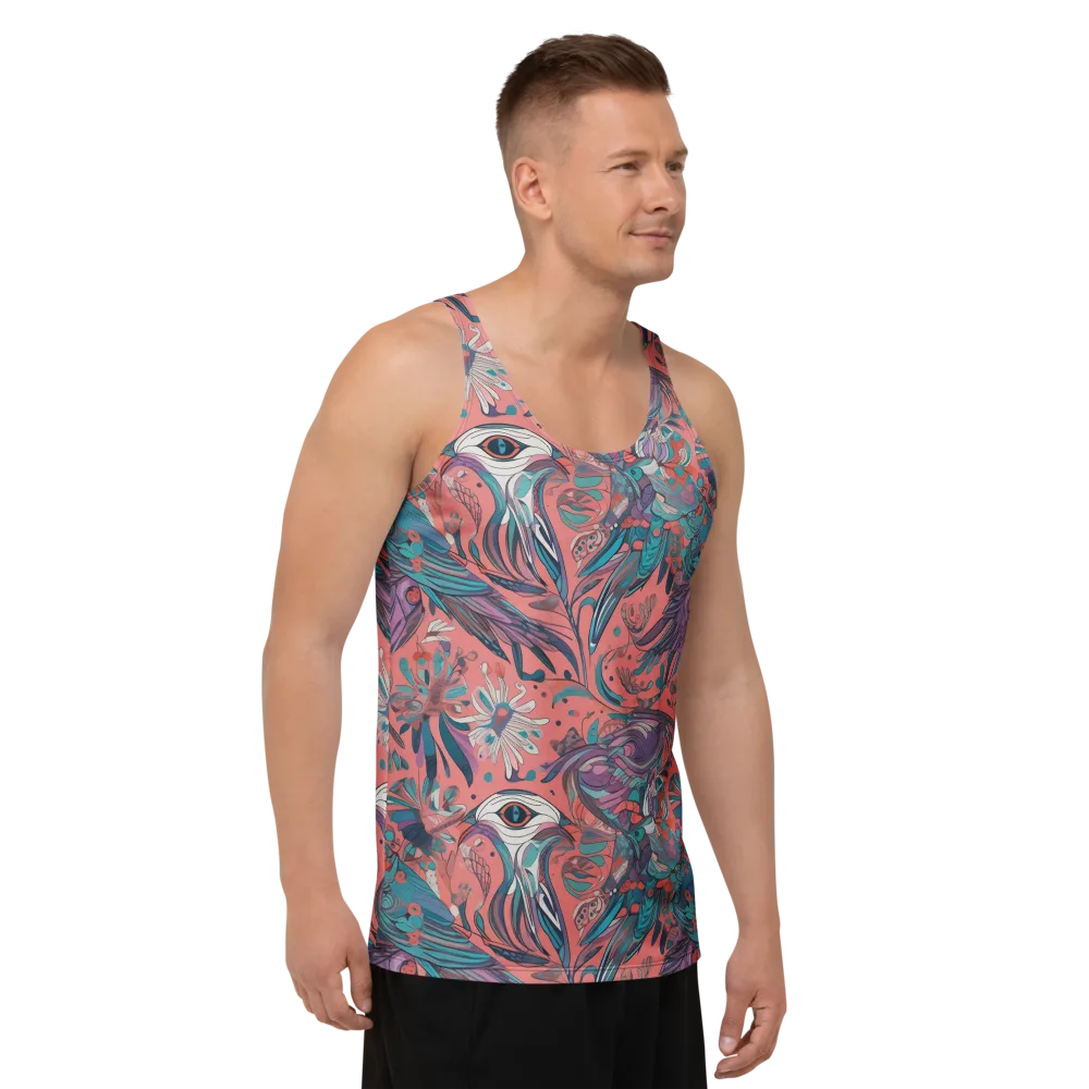 Coral Aviary on Men's Tank Top — Right Front