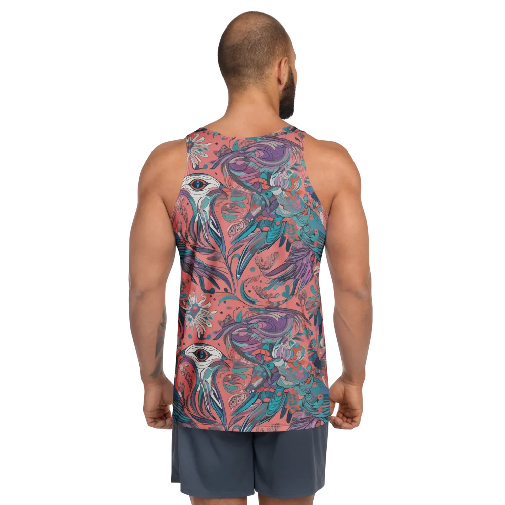 Coral Aviary on Men's Tank Top — Back