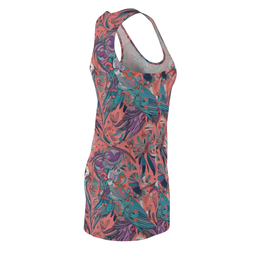 Coral Aviary on Racerback Dress — Back Side