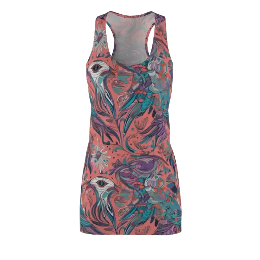 Coral Aviary on a Racerback Dress