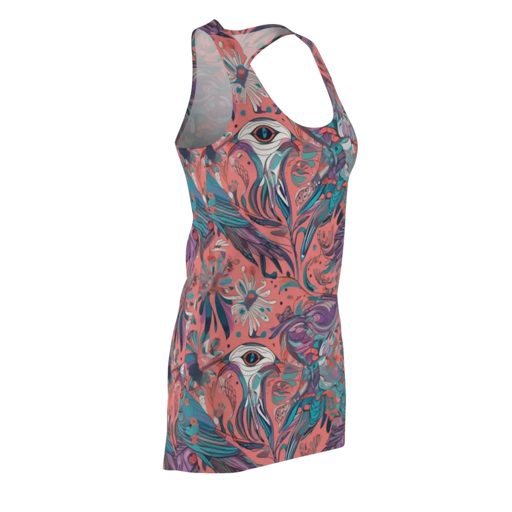 Coral Aviary on Racerback Dress — Front Side