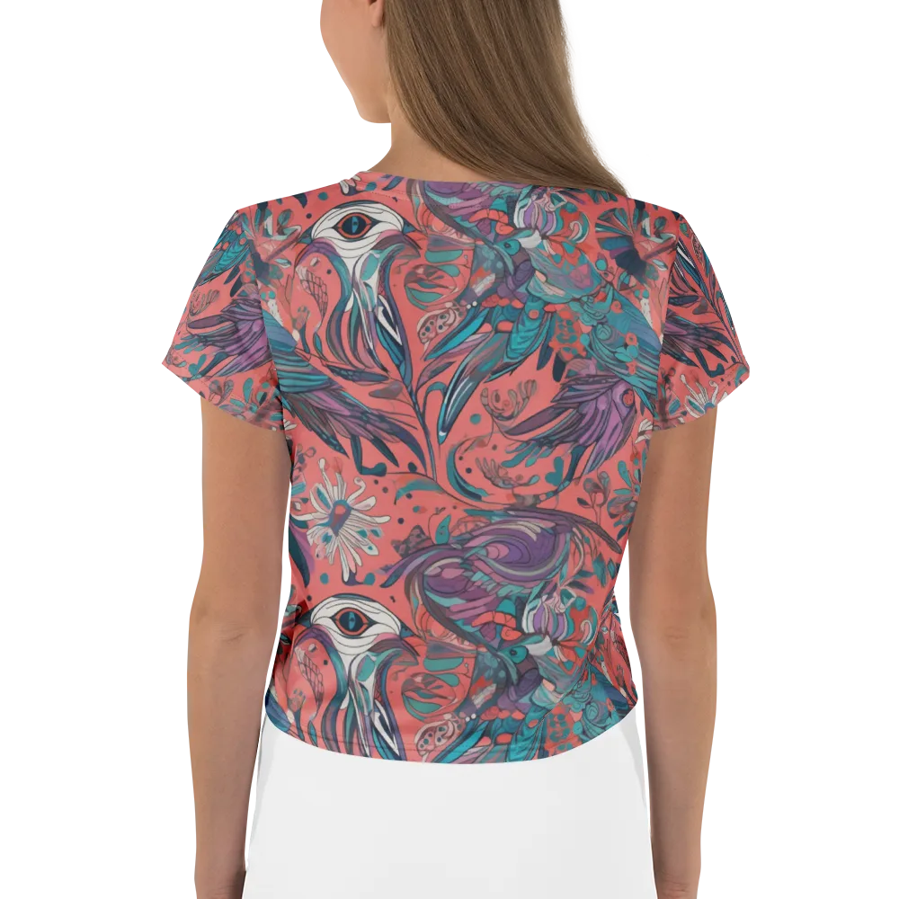 Coral Aviary on Crop Tee — Back