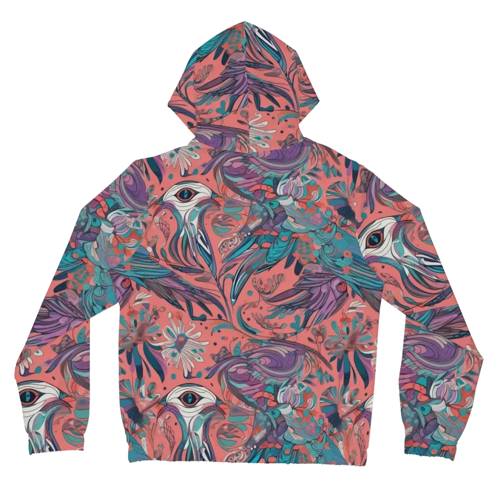 Coral Aviary on Women's Full-Zip Hoodie — Back