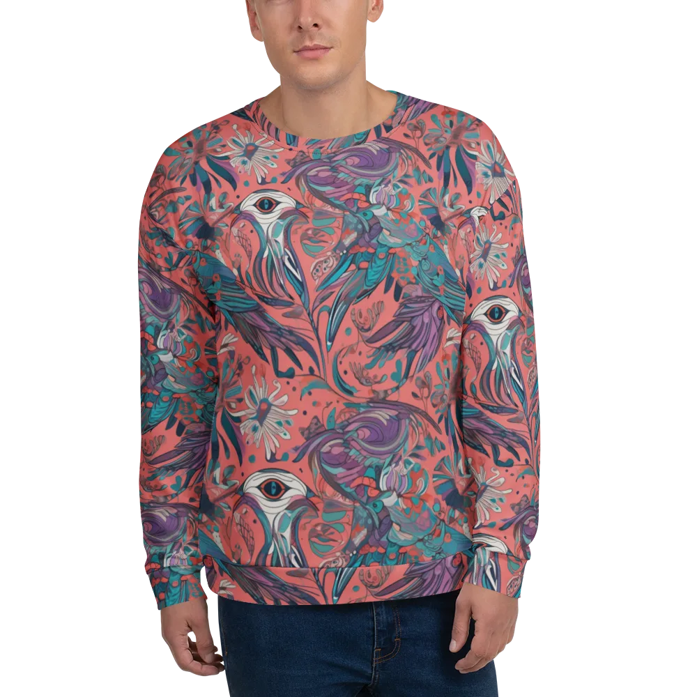 Coral Aviary on Sweatshirt — Front