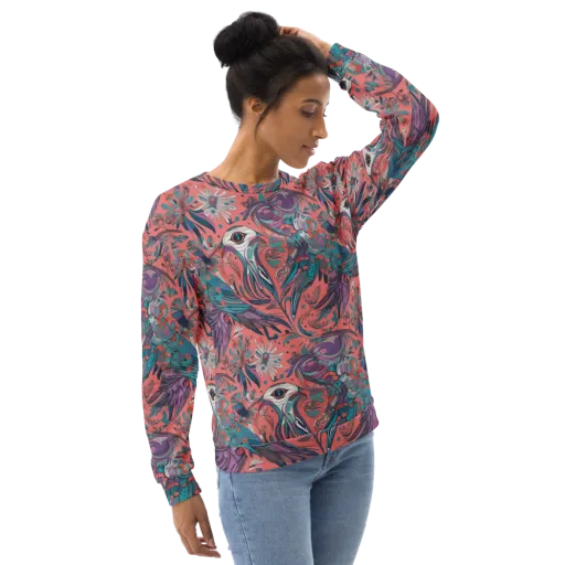 Coral Aviary on a Sweatshirt