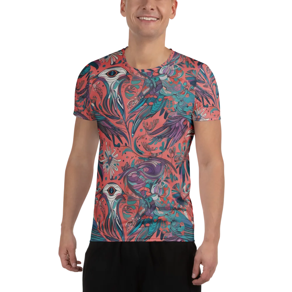 Coral Aviary on Men's Athletic T-Shirt — Front