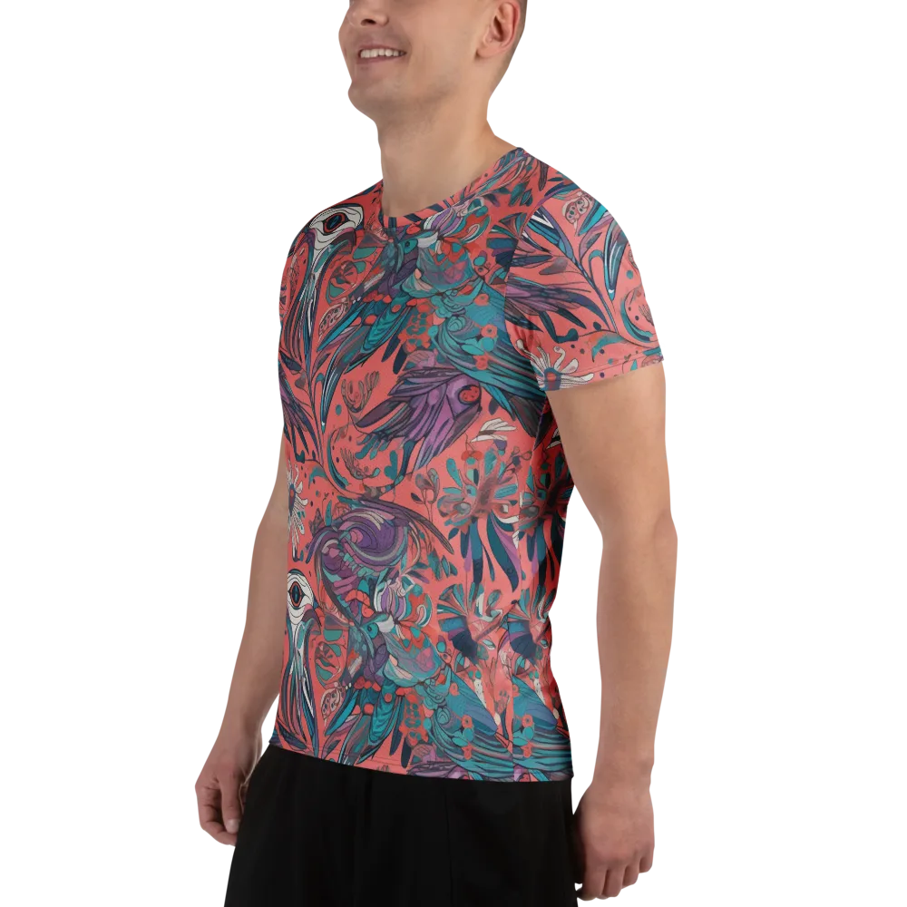 Coral Aviary on Men's Athletic T-Shirt — Left