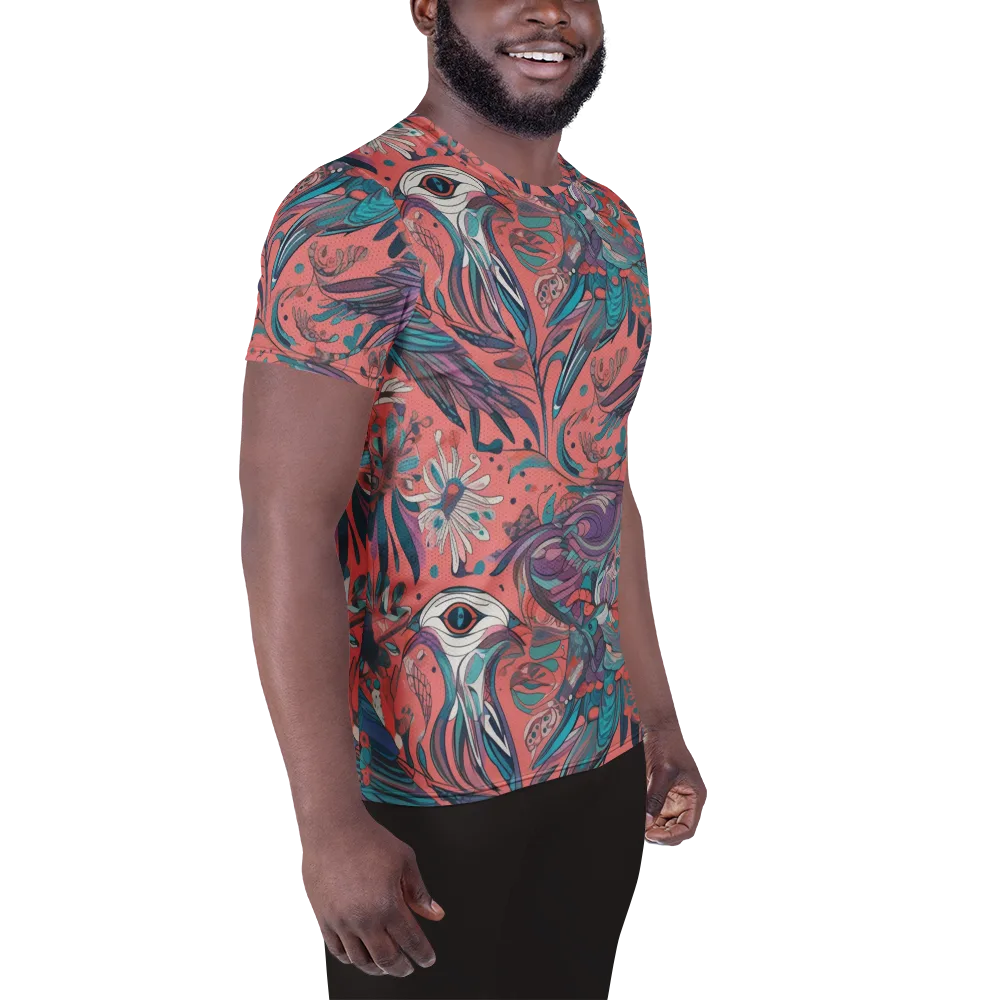Coral Aviary on Men's Athletic T-Shirt — Right
