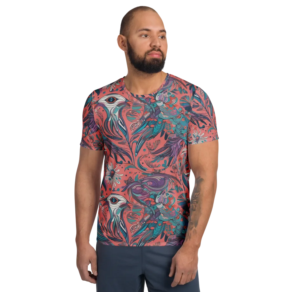 Coral Aviary on Men's Athletic T-Shirt — Front