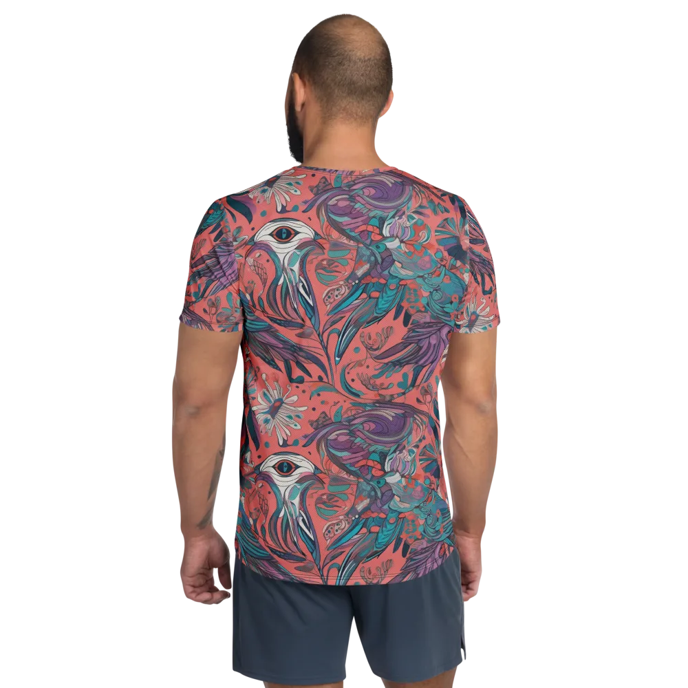 Coral Aviary on Men's Athletic T-Shirt — Back