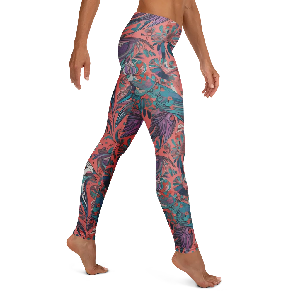 Coral Aviary on Leggings — Right
